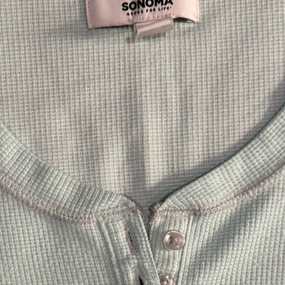 Sonoma Goods for Life Women's Mint Green Long Sleeve Henley Shirt - Picture 5 of 5